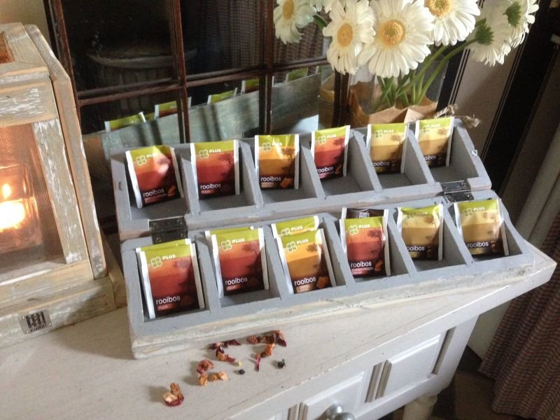 Theedoos hout langwerpig 12 vakken 45 x 10 x 10 cm – Theekistje Vintage Landelijk – Organizer voor Theezakjes - Afbeelding 3