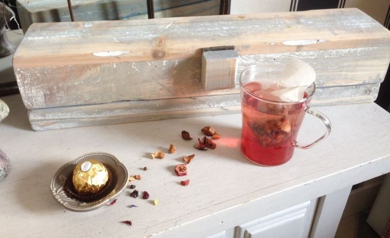 Theedoos hout langwerpig 12 vakken 45 x 10 x 10 cm – Theekistje Vintage Landelijk – Organizer voor Theezakjes - Afbeelding 2