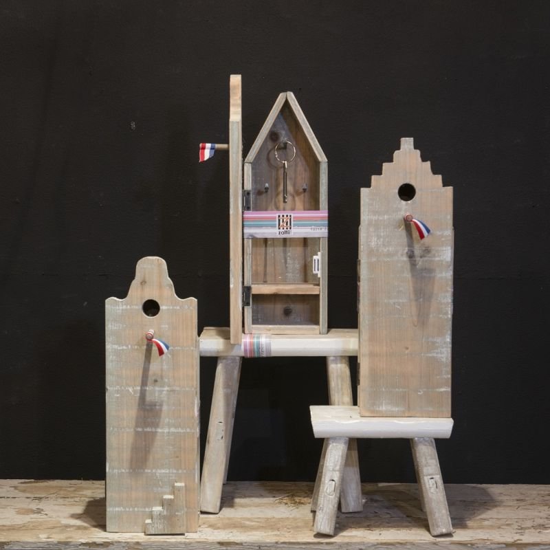 Sleutelkastje 'Amsterdamse gevels' 45x16 - deco keybox - voor binnen - Afbeelding 3