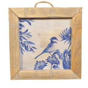 Houten wandtegel blauwe vogel – Dutch Mood houten woonaccessoire