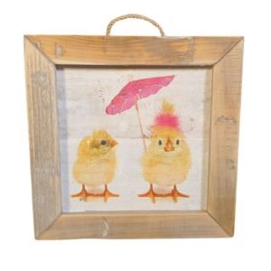 Houten wandtegel kuikens – Dutch Mood houten woonaccessoire