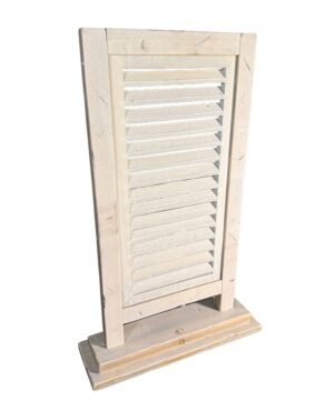 Houten shutter single oud wit Ibiza White – vooraanzicht 71x44 cm, Dutch Mood