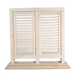 Houten shutter dubbel oud wit Ibiza White | Dutch Mood