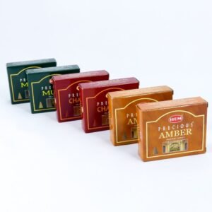 HEM Wierookkegels Set Sandelhout, Amber & Musk – 6 Pakjes (60 Kegels)