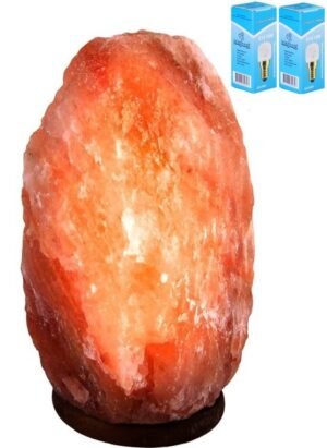 Zoutlamp GROOT XXL 15-18kg met 2x Gloeilamp - Himalaya Zout 100% Natuurlijk - Tafellamp van Natuurlijk Haliet Zoutkristal met Sfeervol Warm Licht - Extra Lange Kabel 1.8mtr - c.a. 37x24cm