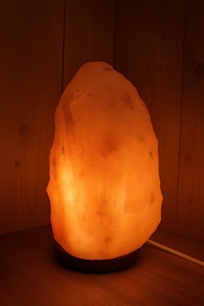 Zoutlamp GROOT XXL 21-24kg met 1x LED - Himalaya Zout 100% Natuurlijk - Tafellamp van Natuurlijk Haliet Zoutkristal met Sfeervol Warm Licht - Extra Lange Kabel 1.8mtr - ca. 40x25cm
