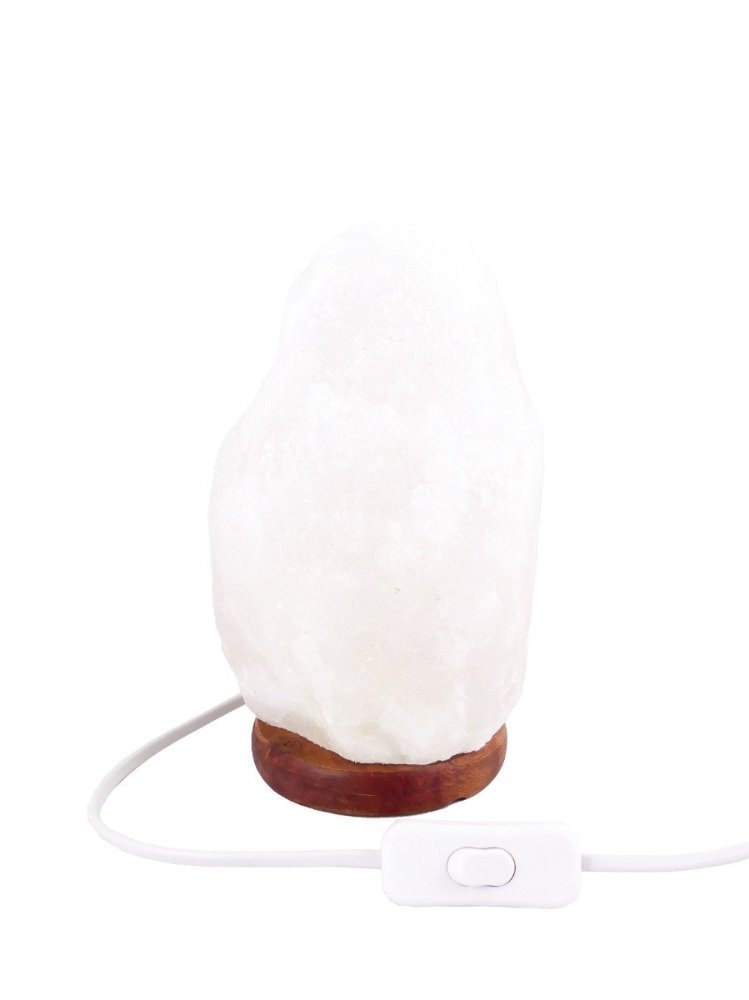 Zoutlamp Wit 4 tot 6kg - Witte Zoutsteen Lamp van Zout uit Dode Zee - ca. 22x15cm