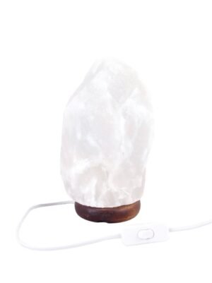 Zoutlamp Wit 6 tot 8kg - Witte Zoutsteen Lamp van Zout uit Dode Zee - ca. 27x17cm