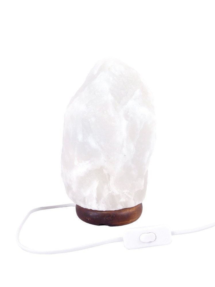 Zoutlamp Wit 6 tot 8kg - Witte Zoutsteen Lamp van Zout uit Dode Zee - ca. 27x17cm