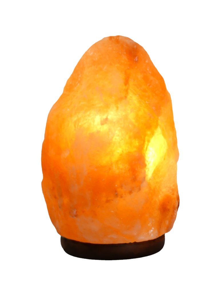 Zoutlamp 1-2kg met LEDLAMP - Himalaya Zout 100% Natuurlijk - Tafellamp met LED Lamp van Natuurlijk Haliet Zoutkristal met Sfeervol Warm Licht - Extra Lange Kabel 1.8mtr - ca. 20x13cm