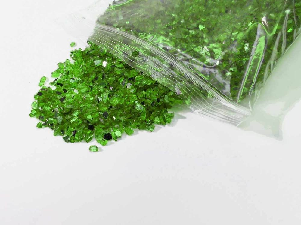 Spiegelglas Groen 1-4mm - 1 kg - Afbeelding 2