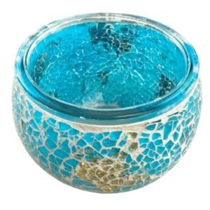 Handgemaakte Ocean Goud Mozaïek Theelichthouder 11x11x9 cm