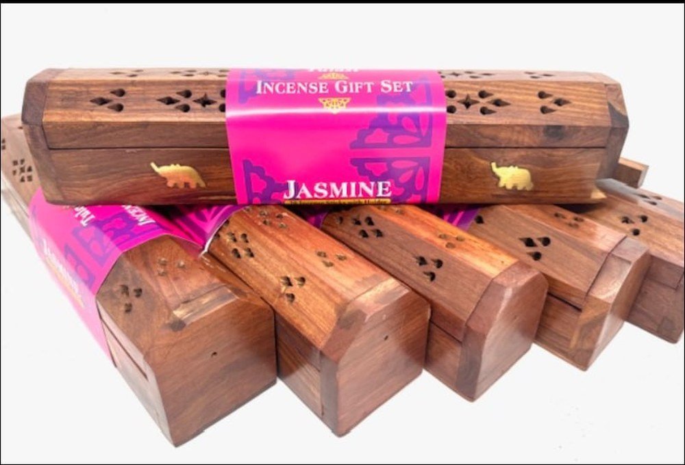 Wierookkist met Jasmine Wierookstokjes - Luxe Geschenkset