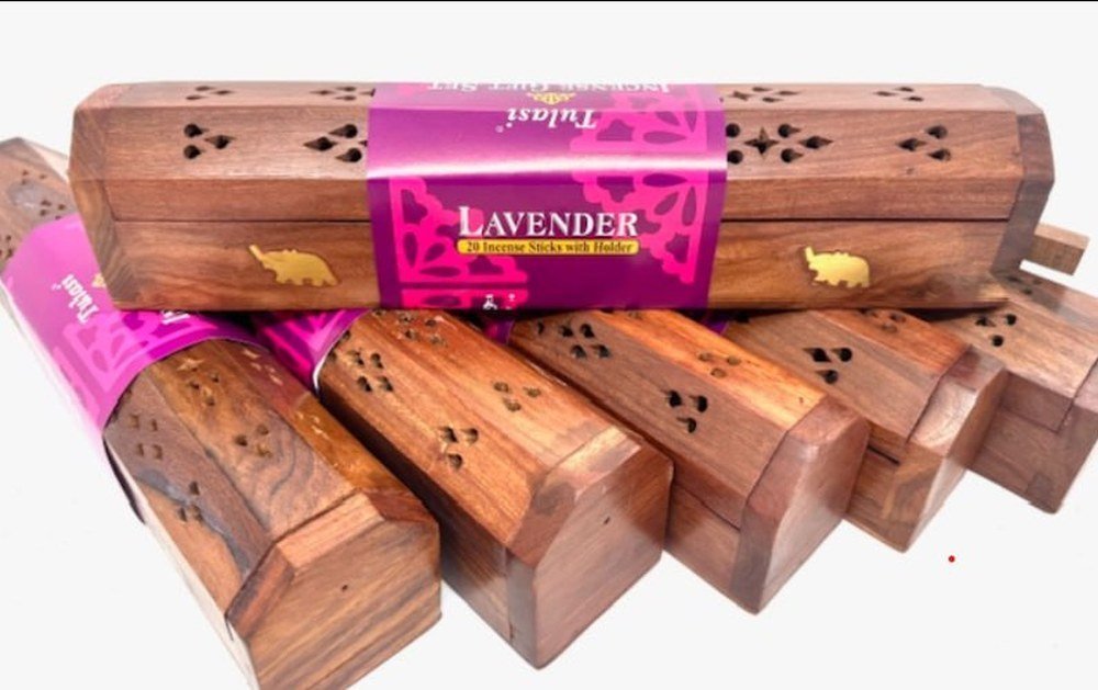 Wierookkist met Lavendel Wierookstokjes - Luxe Geschenkset