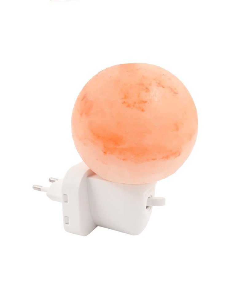 Zoutlamp BOL - Nachtlampje met Aan / Uit Schakelaar en Ledlampje - Kinderkamer - Hal - Slaapkamer - Himalayazout - Energiezuinig!