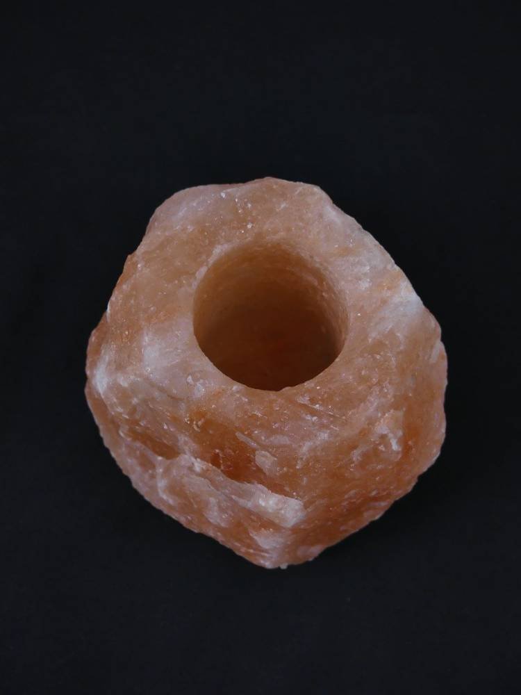 Waxinelichthouder Zoutsteen - Groot - 1 tot 1,5kg - 10x8cm - Afbeelding 2