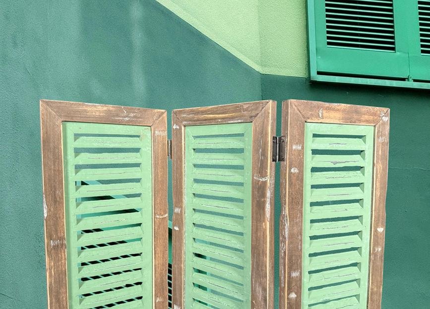 Raamshutter groen 52 cm voor een groene gevel met luiken