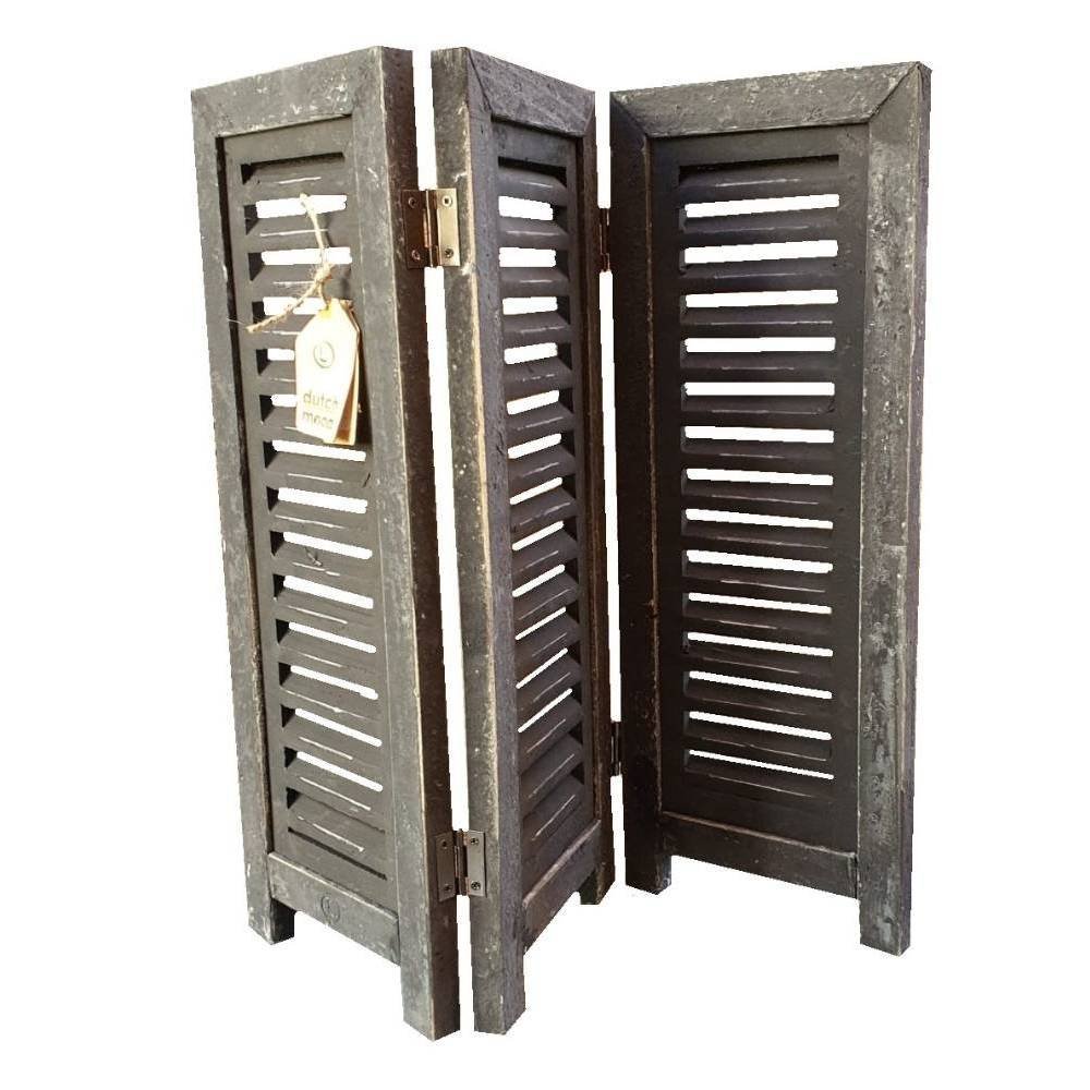 Houten raamshutter 3-luik zwart 52 cm Black Berlin van Dutch Mood, uitgevouwen vooraanzicht