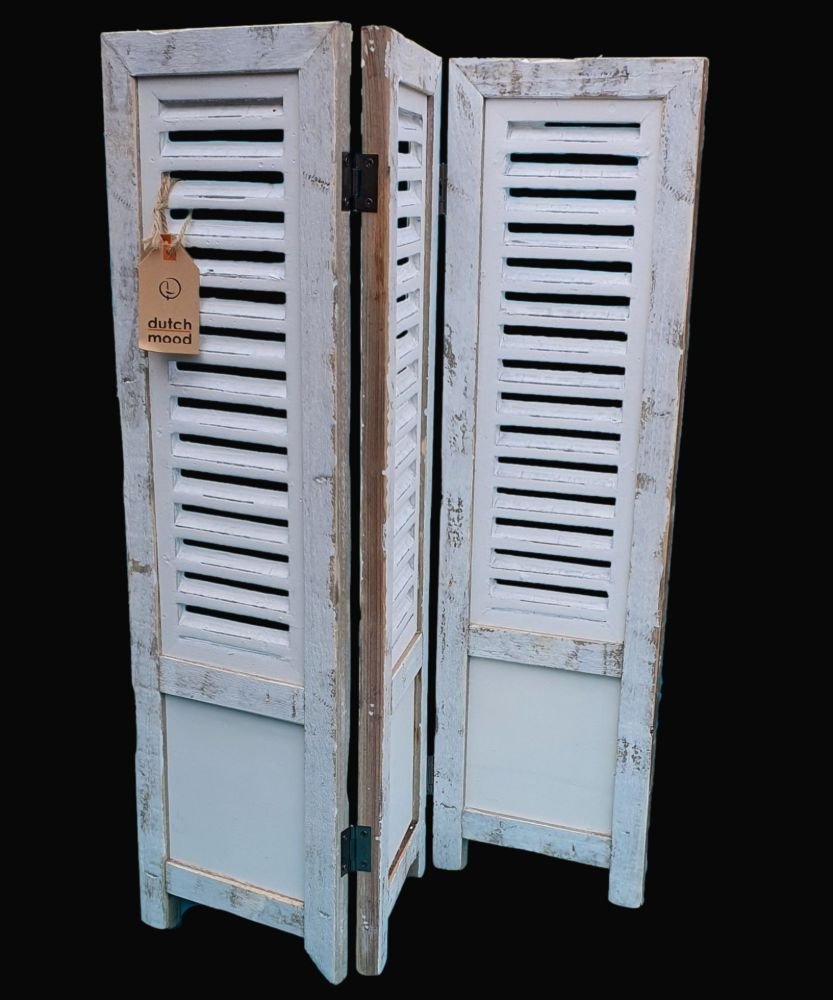 Raamshutter wit 70 cm Ibiza White tegen zwarte achtergrond
