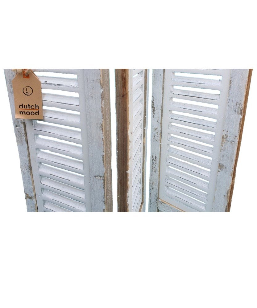 Detail raamshutter wit 70 cm Ibiza White met Dutch Mood label