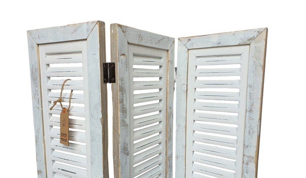 Vooraanzicht raamshutter wit 52 cm Ibiza White met Dutch Mood label
