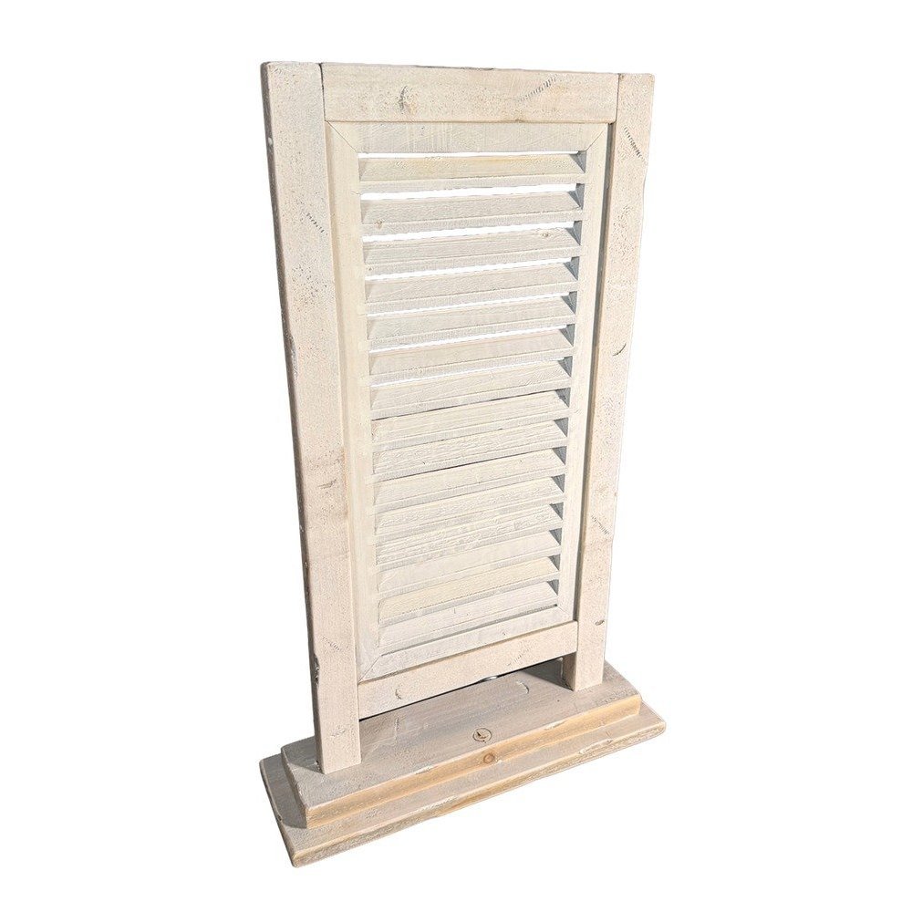 Houten shutter single oud wit Ibiza White – vooraanzicht 71x44 cm, Dutch Mood