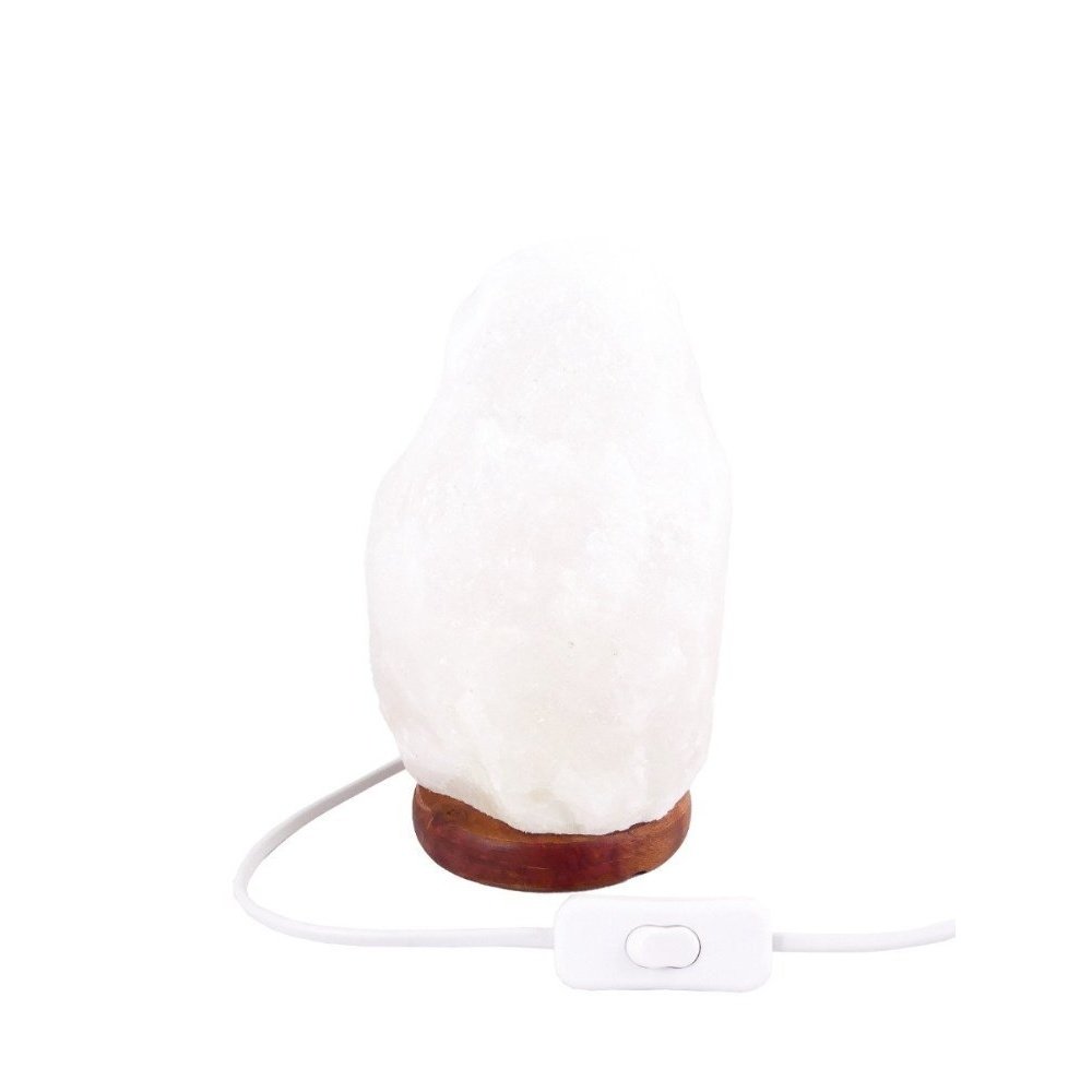 Zoutlamp Wit 4 tot 6kg - Witte Zoutsteen Lamp van Zout uit Dode Zee - ca. 22x15cm