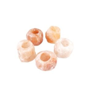 5x Waxinelichthouder Zoutsteen Middel - 9x9x8cm